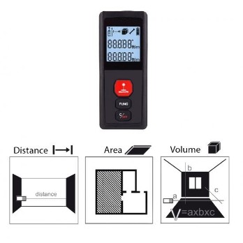 LASER AFSTANDSMETER 30M LENGTE - OPPERVLAKTE - VOLUME