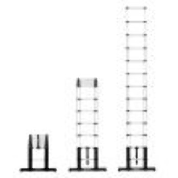 TELESCOPISCHE LADDER 3.8M MET SOFTCLOSE EN DWARSBALK