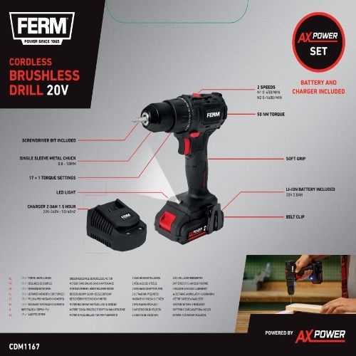 CDM1167 Accuboormachine Koolborstelloos Brushless 20V 50 nm