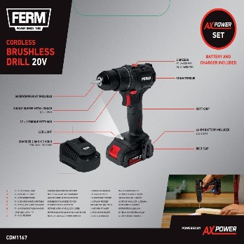 CDM1167 Accuboormachine Koolborstelloos Brushless 20V 50 nm