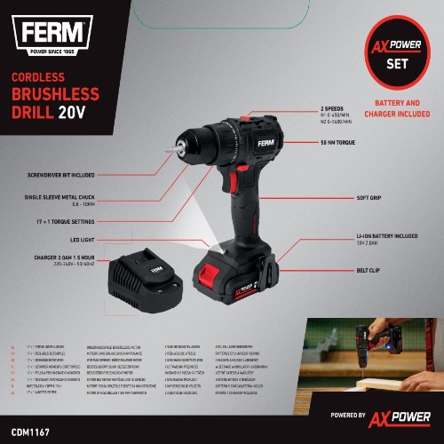 CDM1167 Accuboormachine Koolborstelloos Brushless 20V 50 nm