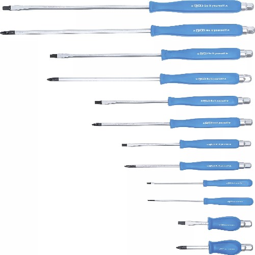 Schroevendraaierset 12-delig voor gebruik met sleutel