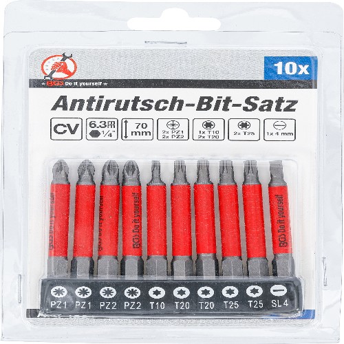 4831 Anti-Slip Bit Set magnetisch 70 mm 10 dlg