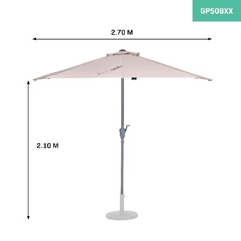 Parasol Halfrond 270x135  Beige