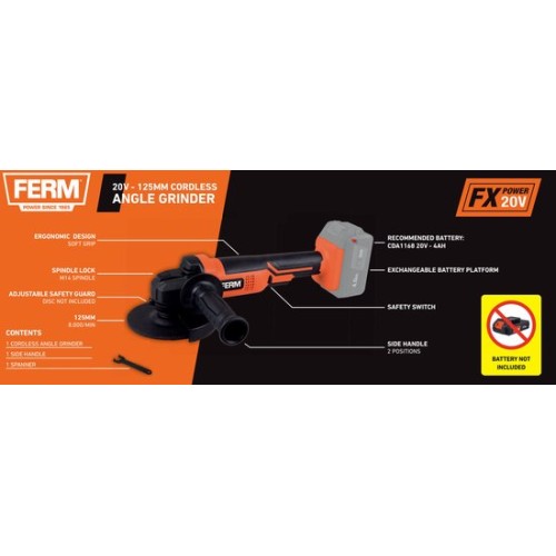 AGM1131 Haakse slijper 125 mm  20Volt AX-power