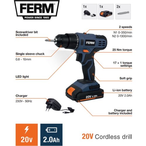 CDM1182 Accuboormachine 20V 25Nm AX-power