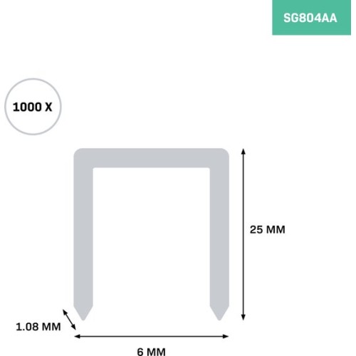 SG804AA Nieten 25 mm 1000 stuks tbv SG503DC