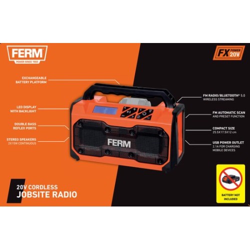 JRM1005 Accu Radio 20v Ax of Fx Accu