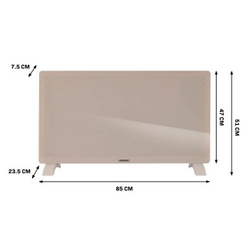 CH516AC_Beige Luxe Elektrische kachel – Convector - Glazen paneel – 1250W/2500W - WIFI
