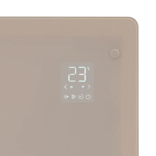 CH516AC_Beige Luxe Elektrische kachel – Convector - Glazen paneel – 1250W/2500W - WIFI