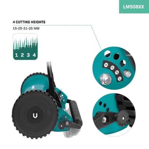 LM508XX Grasmaaier 400 mm 4 instelbare maaihoogtes Kooimaaier