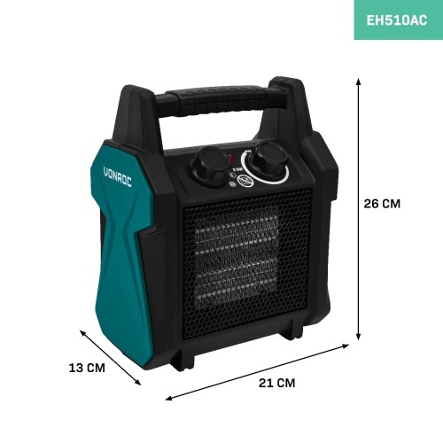 EH510AC VONROC | Elektrische ventilatorkachel - 1000W/2000W – keramisch