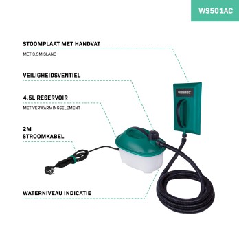 WS501AC Behangafstomer 2000W 4.5 Liter 3.5 m slang