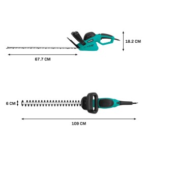 HT505AC Heggenschaar 600W - 660 mm zwaardlengte - 180° draaibaar handvat