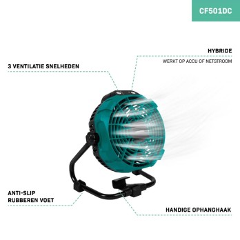 CF501DC Ventilator 20V - excl. 20V accu en snellader