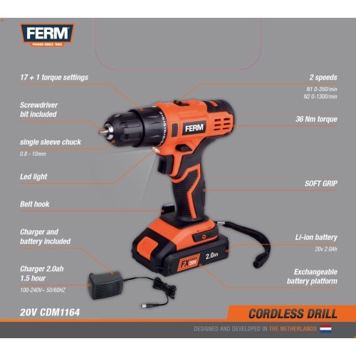 CDM1164 Accuboormachine 20V AX-Power