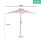 Parasol Halfrond 270x135 Beige