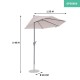 Parasol Halfrond 270x135 Beige