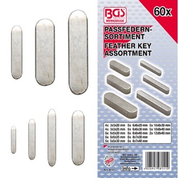 Spie assortiment 60 delig Inlegspie DIN 6885A