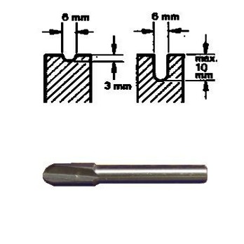 BOHLER 320506, bovenfrees 6mm voor hout, met 4 mm schacht